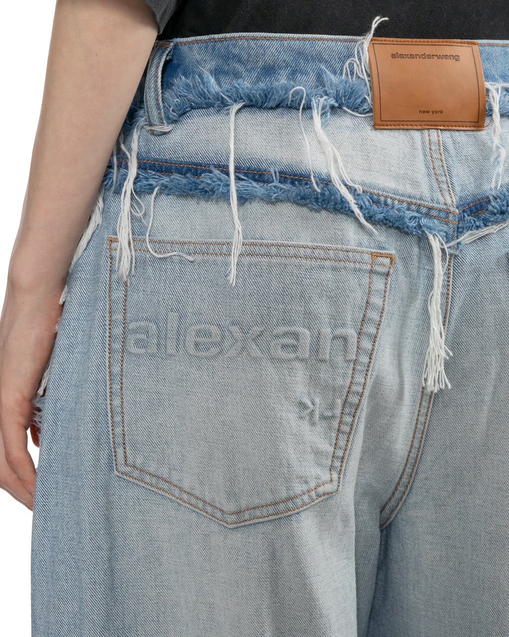 Embossed logo inverted oversized jeans