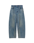 Drawstring washed jeans