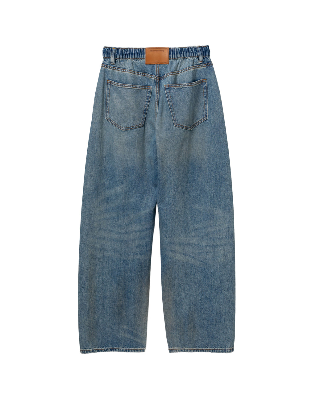 Drawstring washed jeans