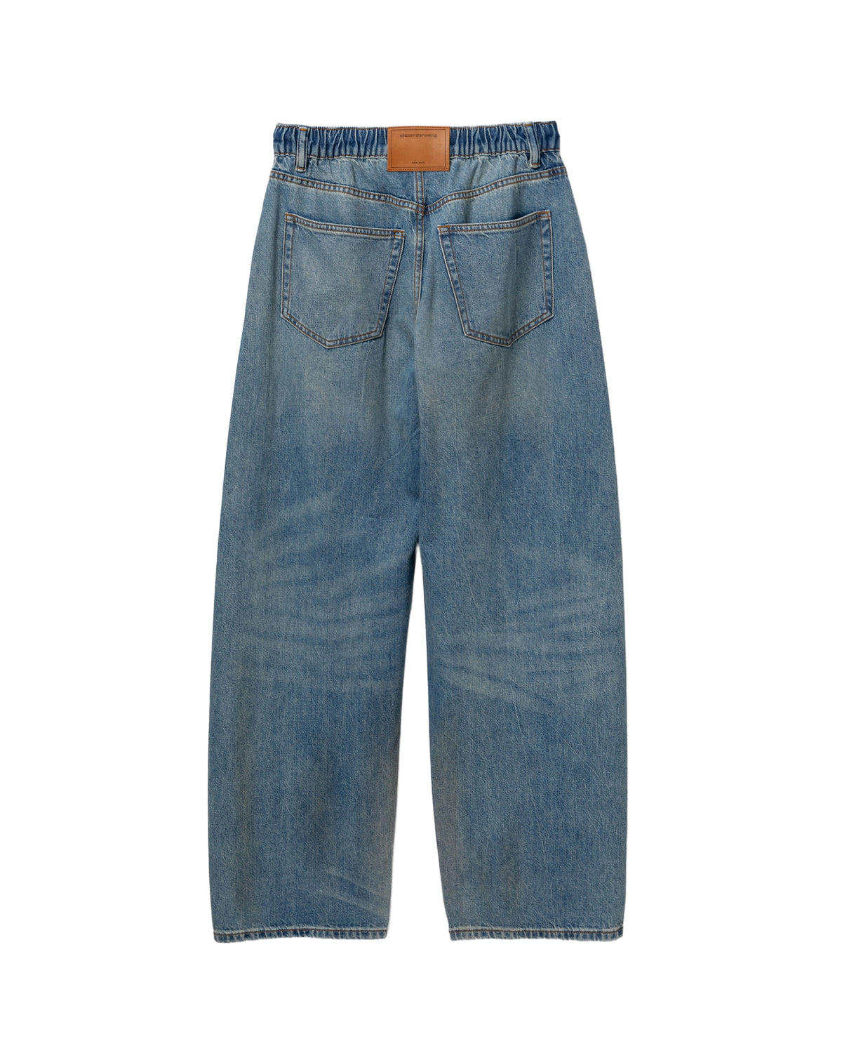 Drawstring washed jeans