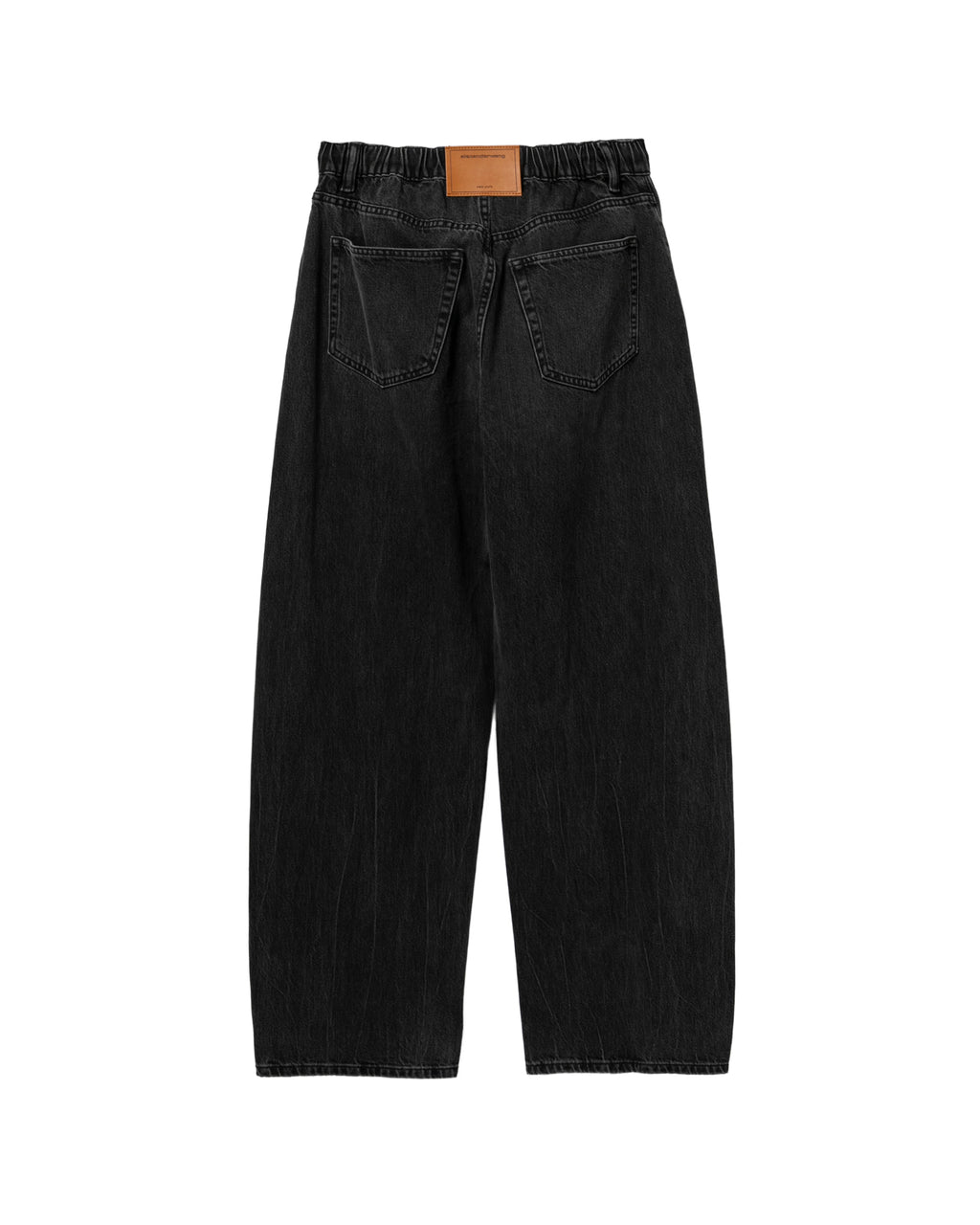 Drawstring washed jeans