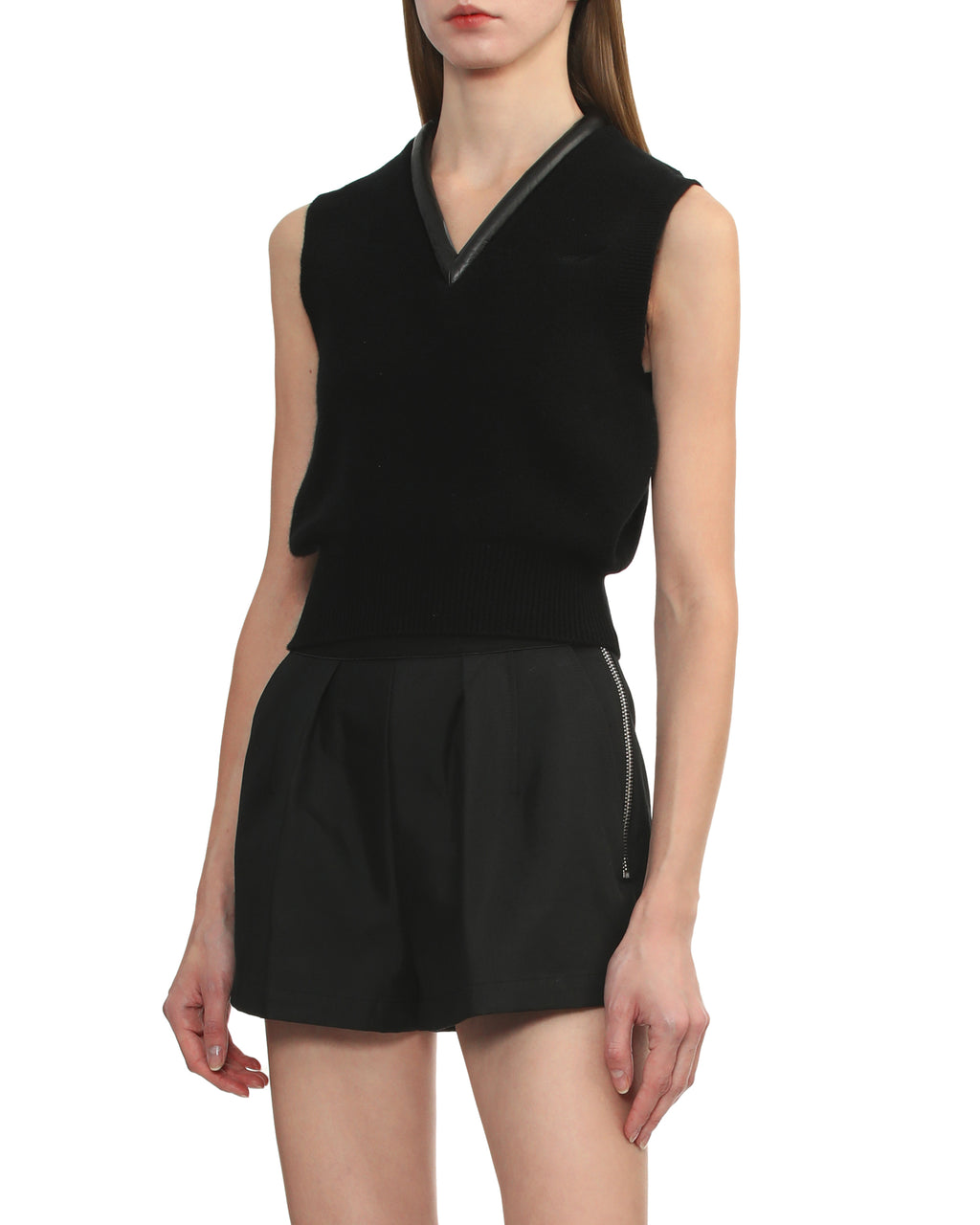 V-neck knit vest
