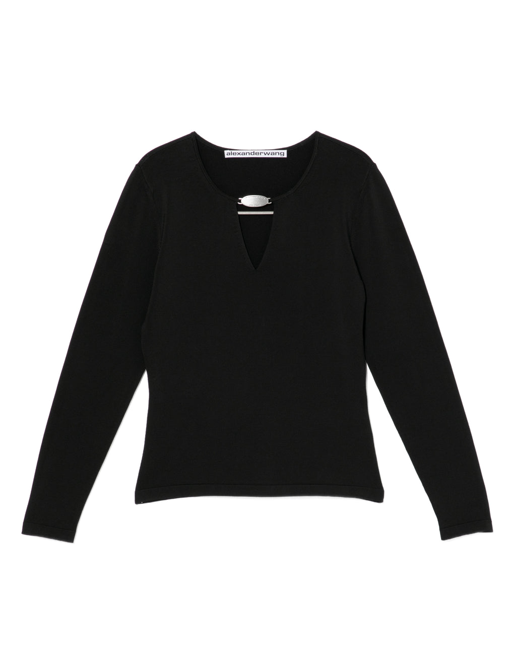 Metal logo knit top