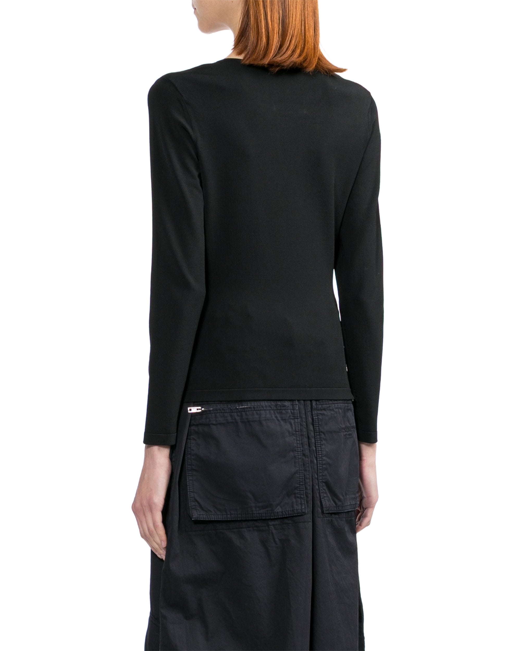 Metal logo knit top