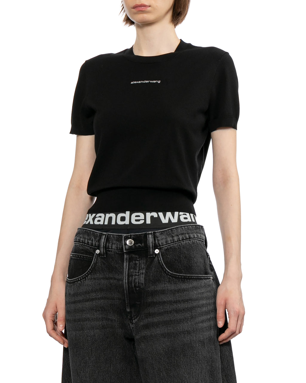 Logo knit top