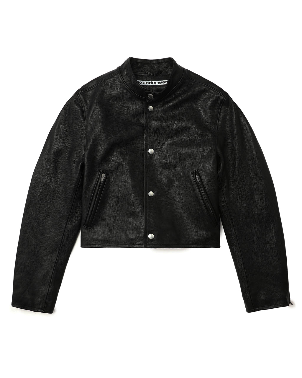 Cropped leather jacket