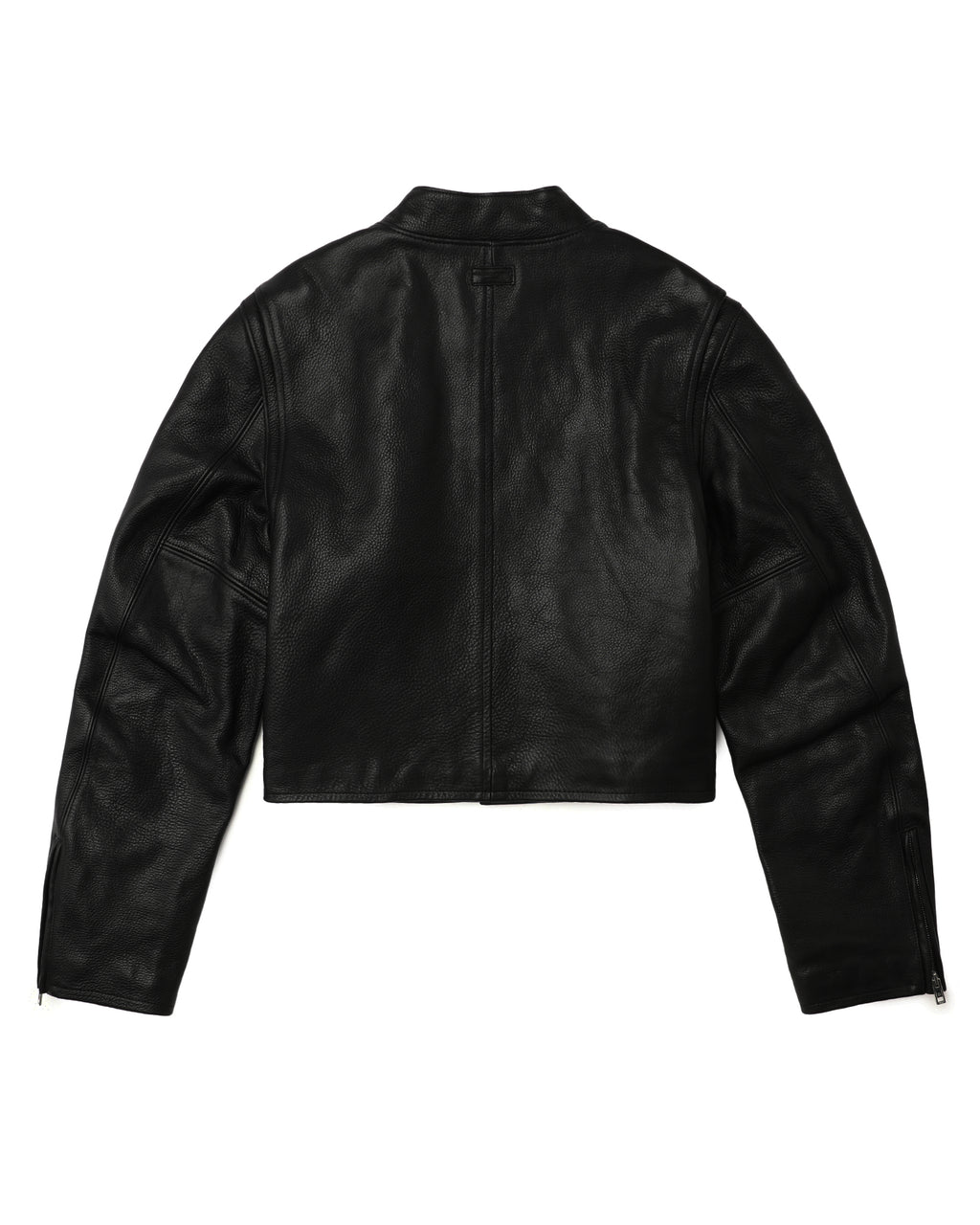 Cropped leather jacket