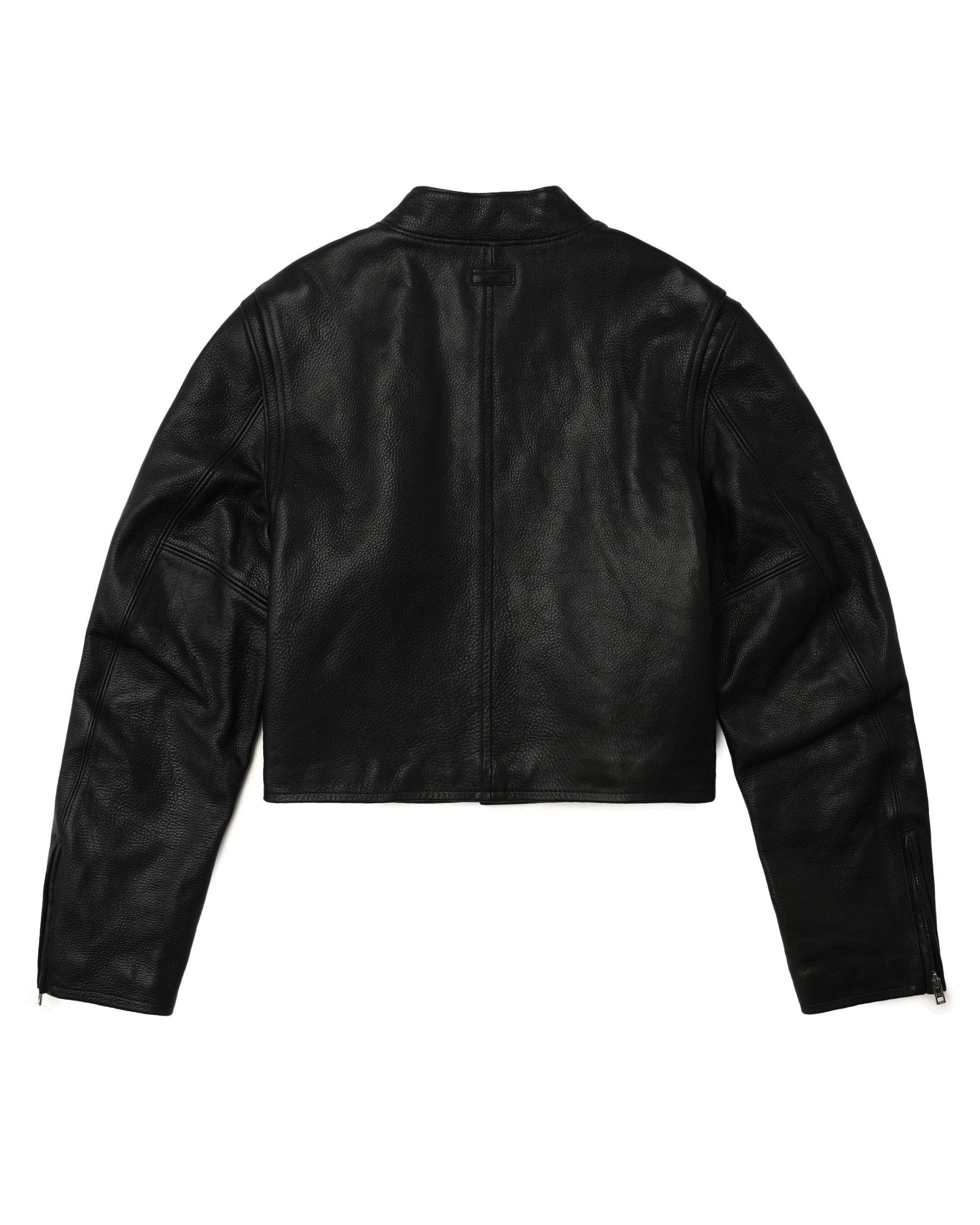 Cropped leather jacket