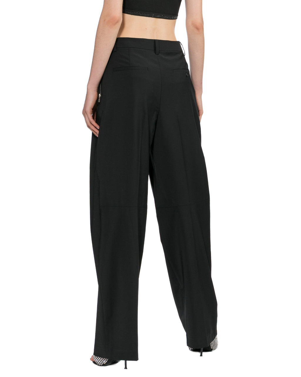 Zip-detail pants