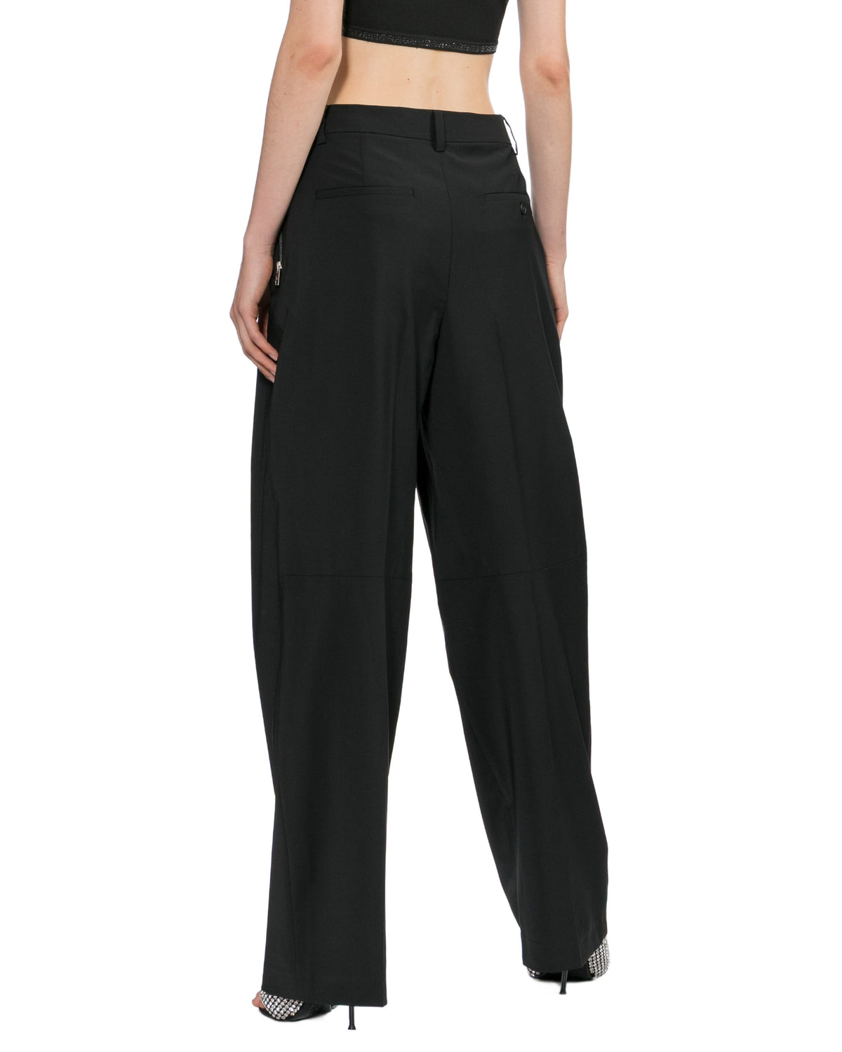 Zip-detail pants