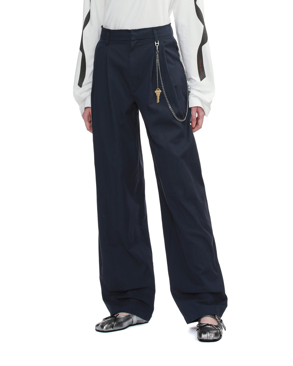 Chain-detail pants