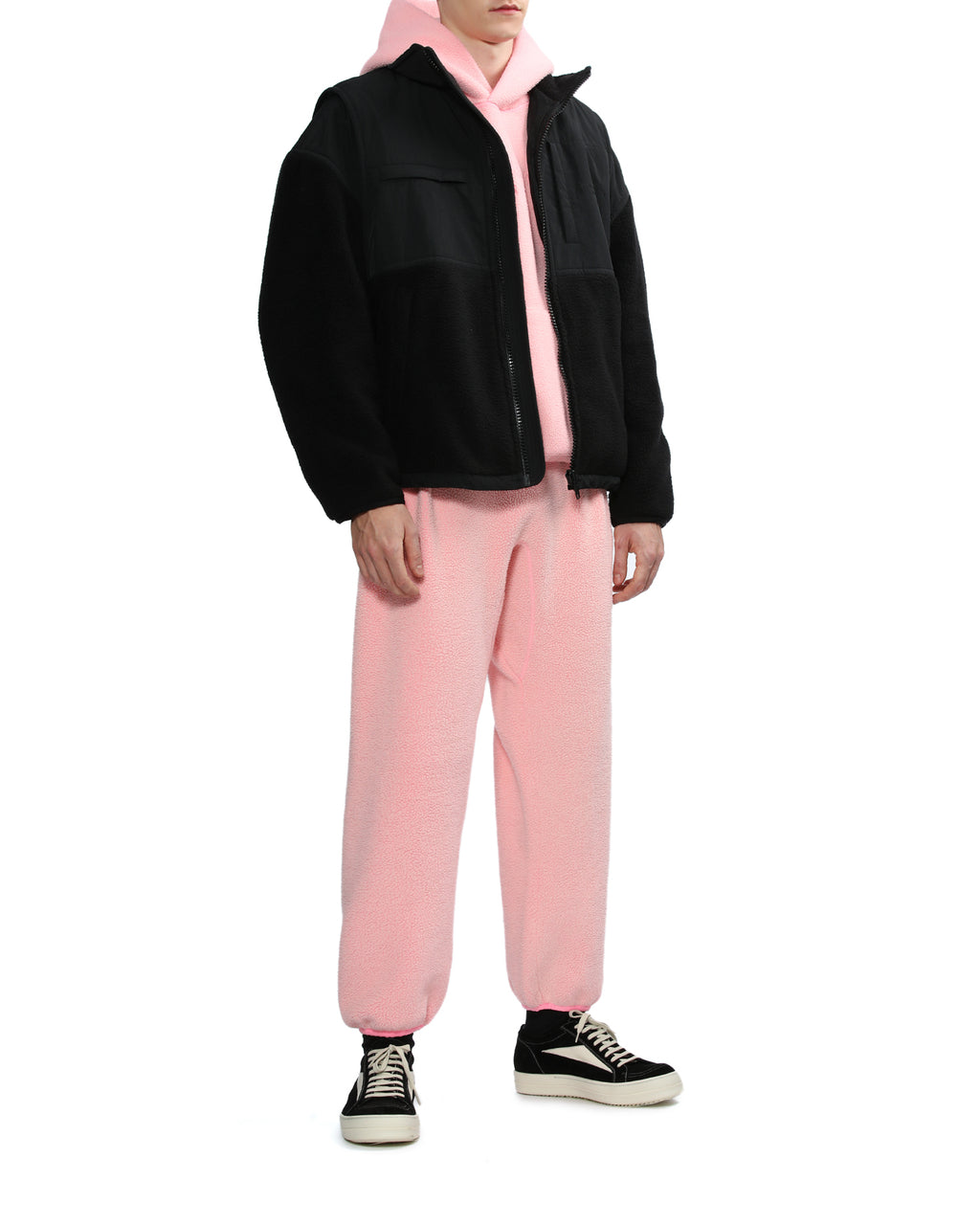 Embossed logo teddy fleece sweatpants