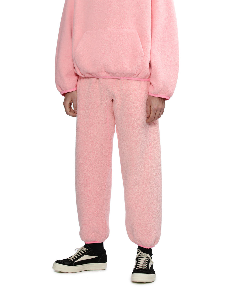Embossed logo teddy fleece sweatpants