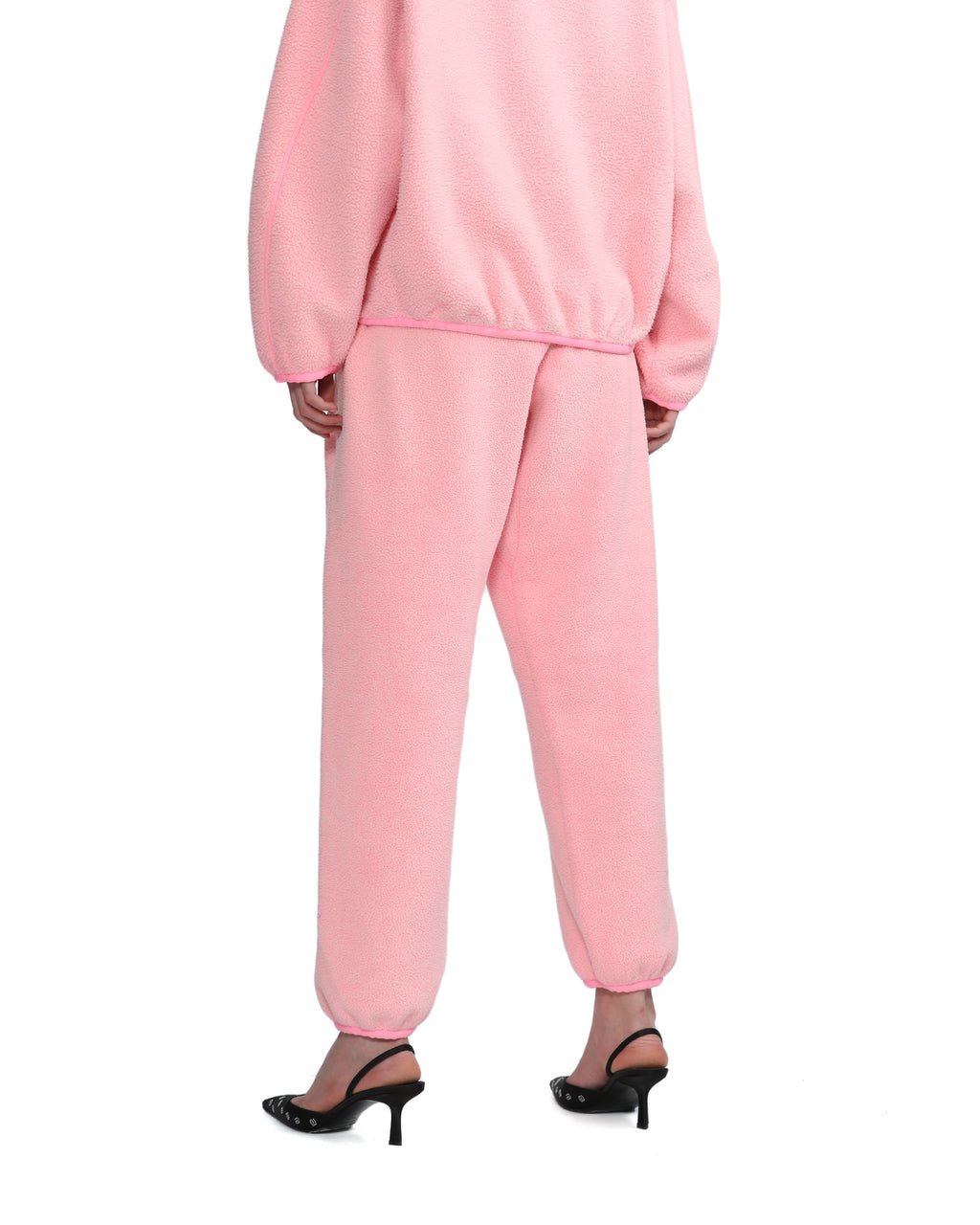 Embossed logo teddy fleece sweatpants