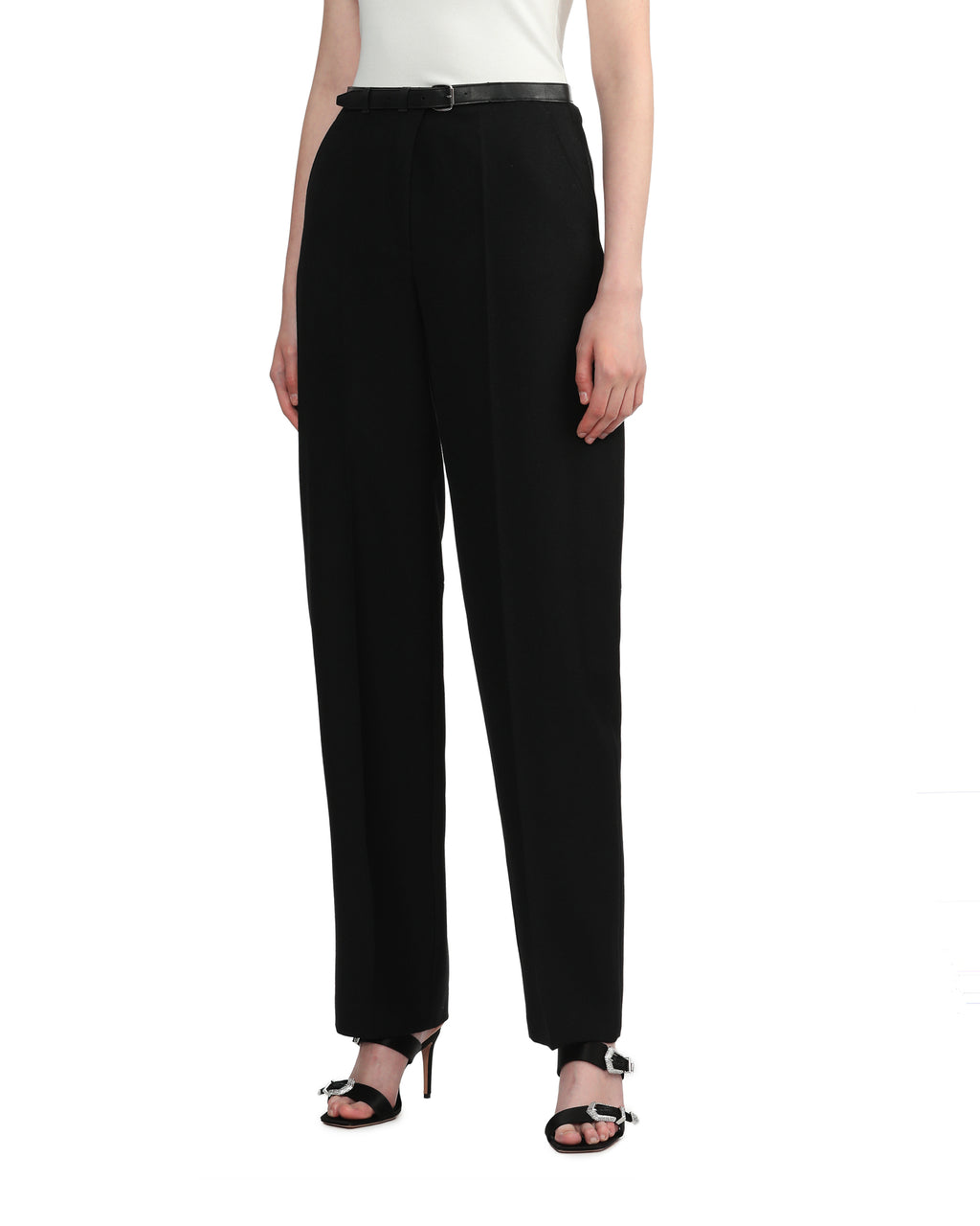 Belted wide leg pants