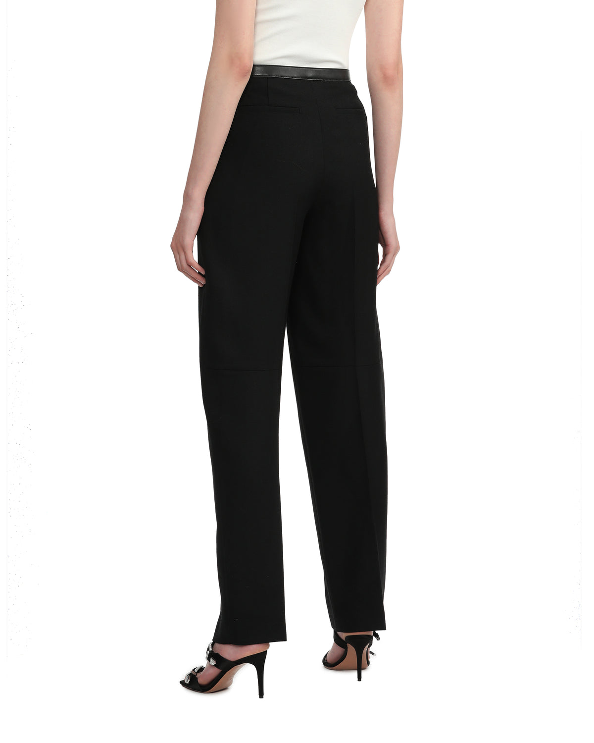 Belted wide leg pants