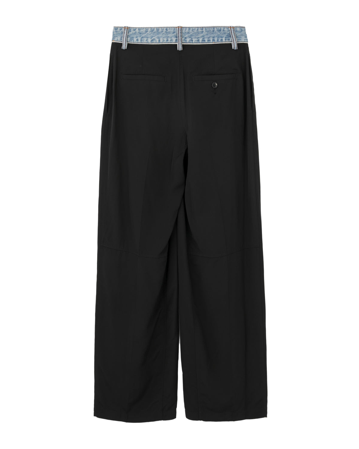Denim waistband mid-rise pants