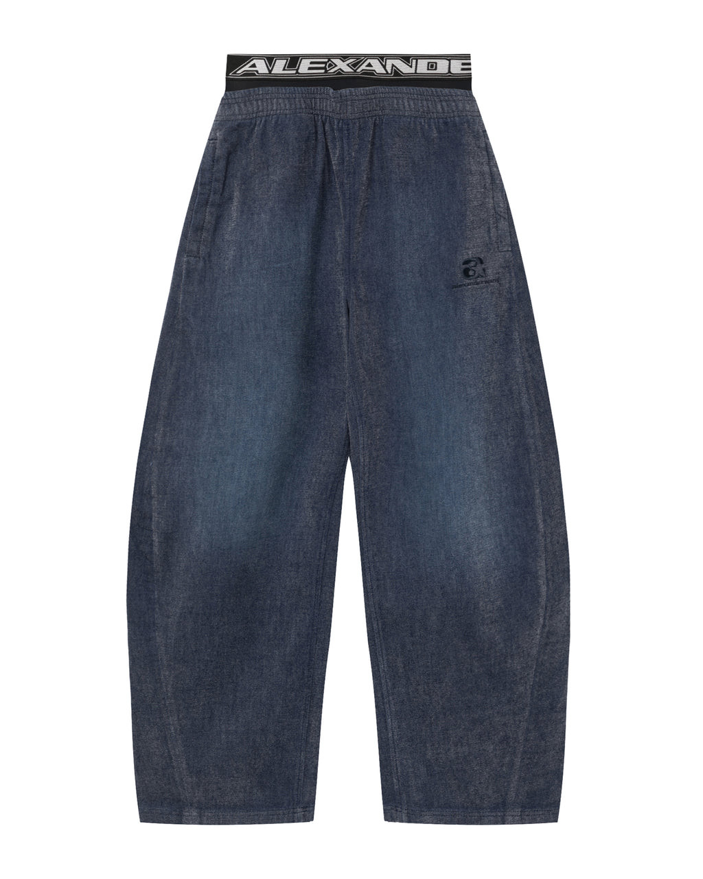 Elastic waist wide-leg pants