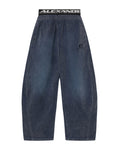 Elastic waist wide-leg pants