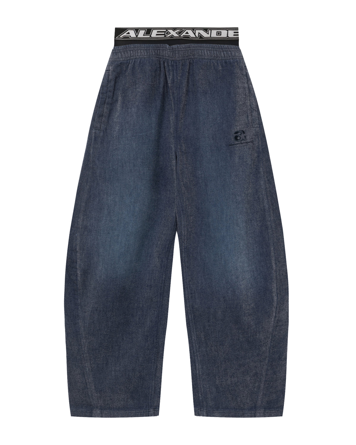 Elastic waist wide-leg pants