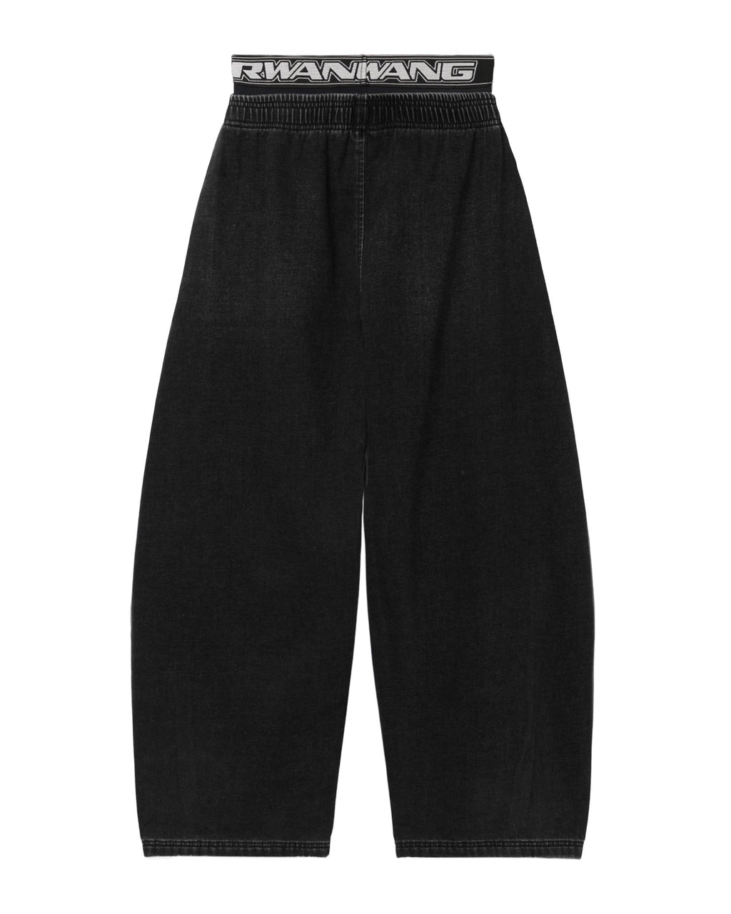 Elastic waist wide-leg trousers