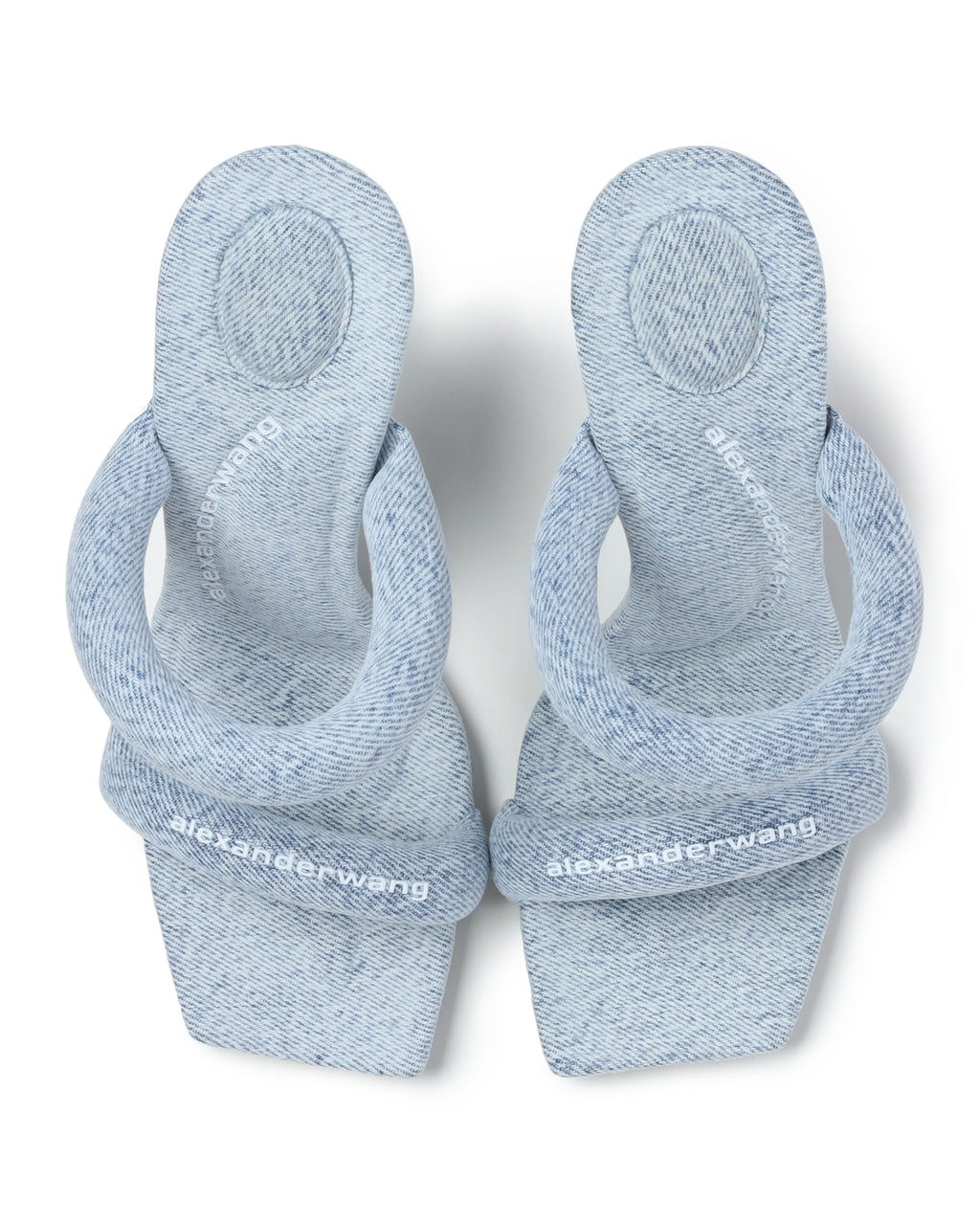 Heeled denim sandals