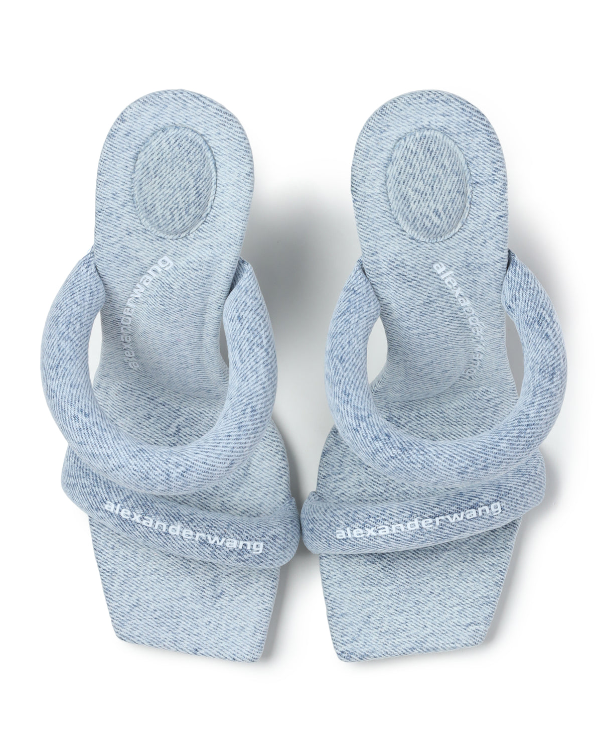 Heeled denim sandals