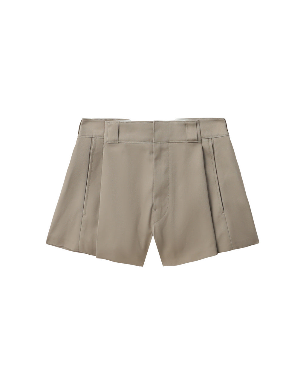 Box-pleated workwear-inspired shorts
