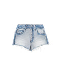 Mid-rise inverted denim shorts