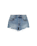 Embellished denim shorts