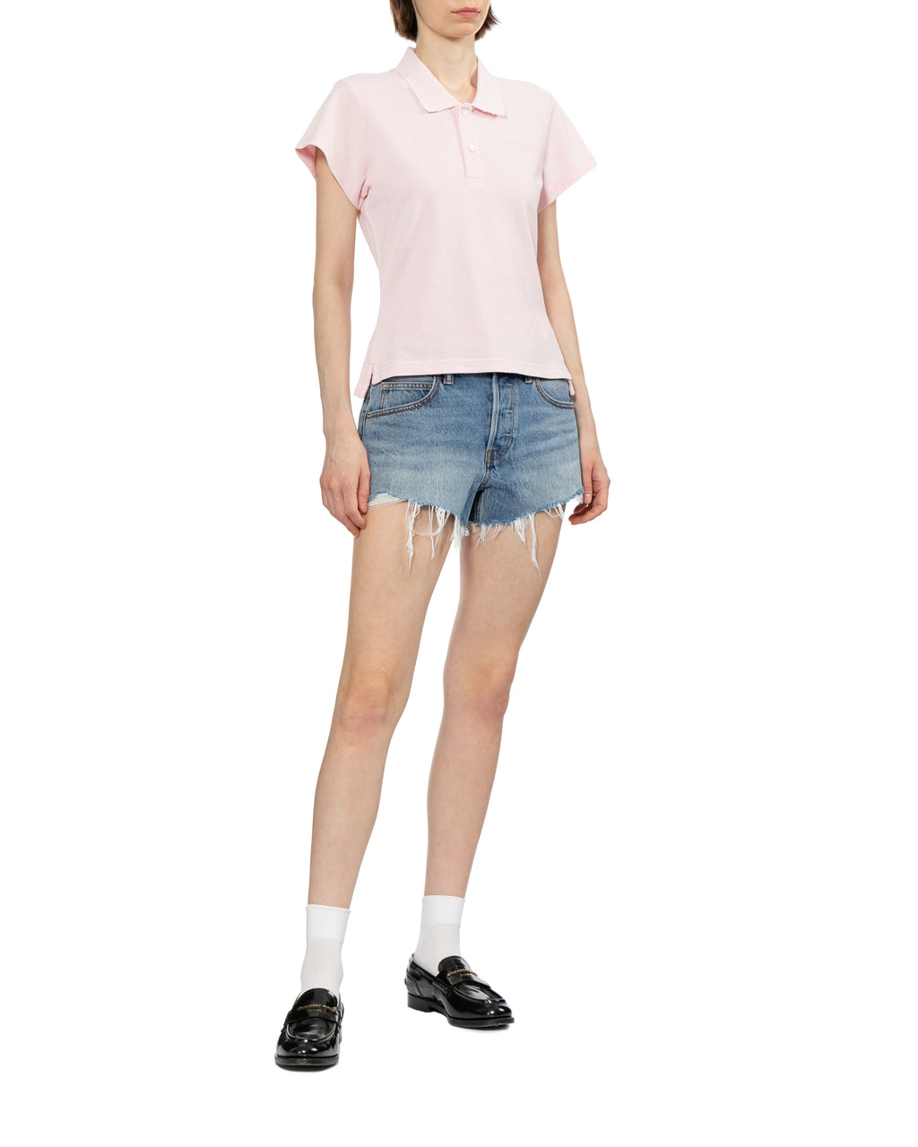 Embellished denim shorts