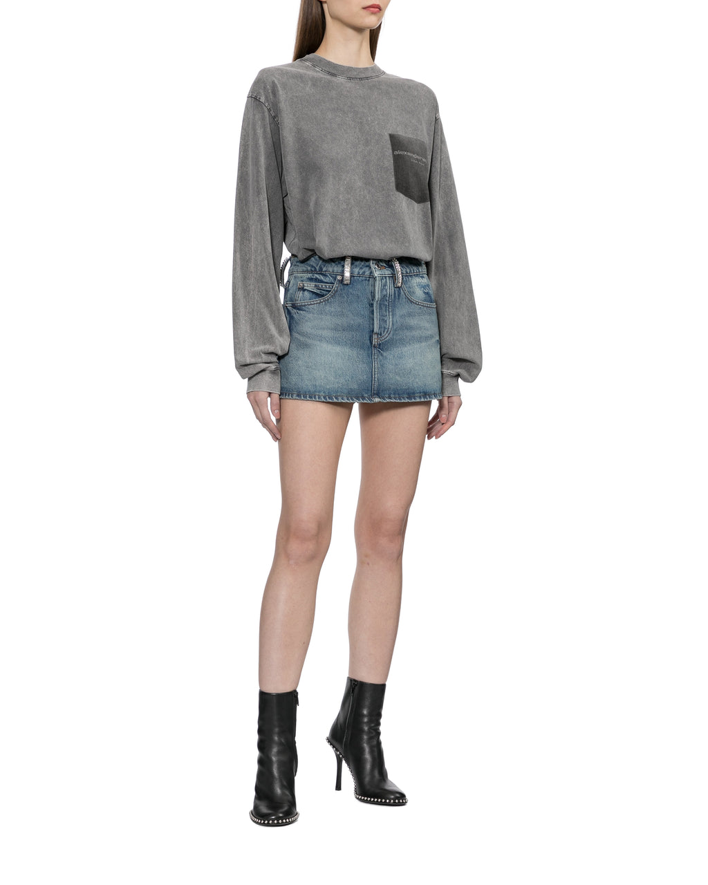 Denim mini skirt