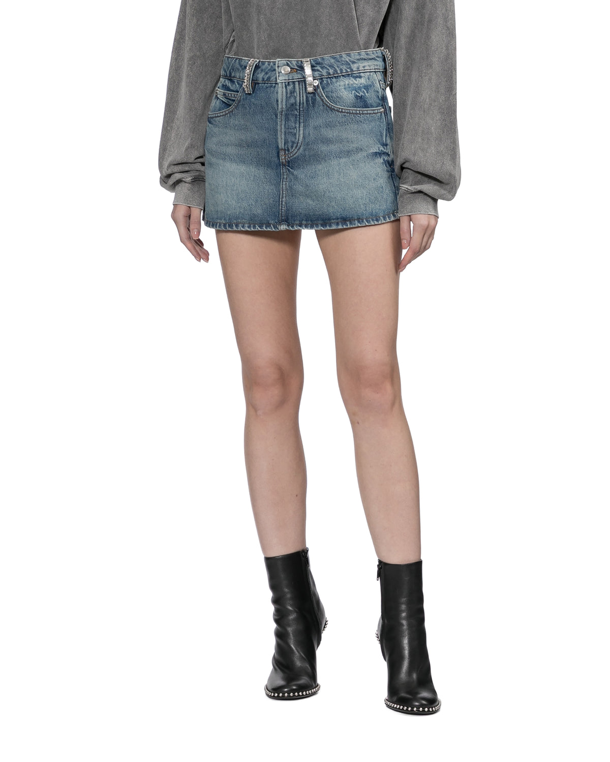Denim mini skirt