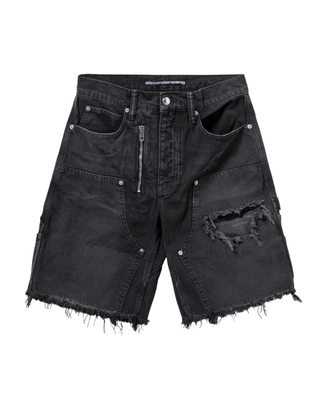 Ripped denim shorts