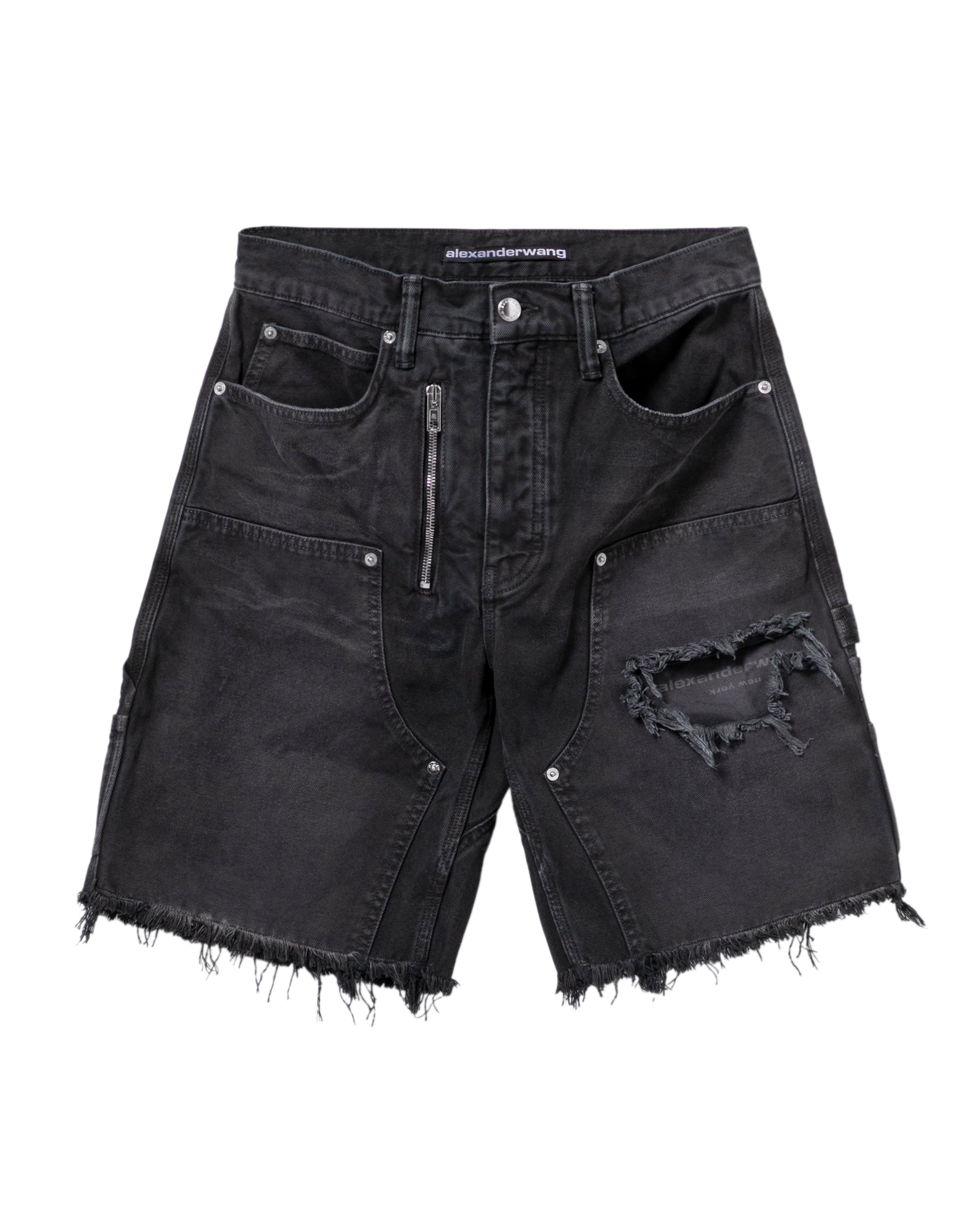 Ripped denim shorts