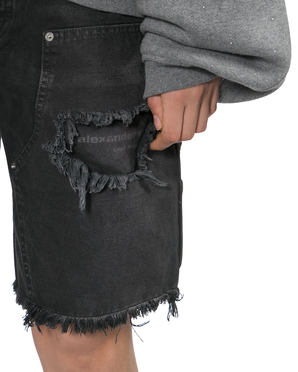 Ripped denim shorts