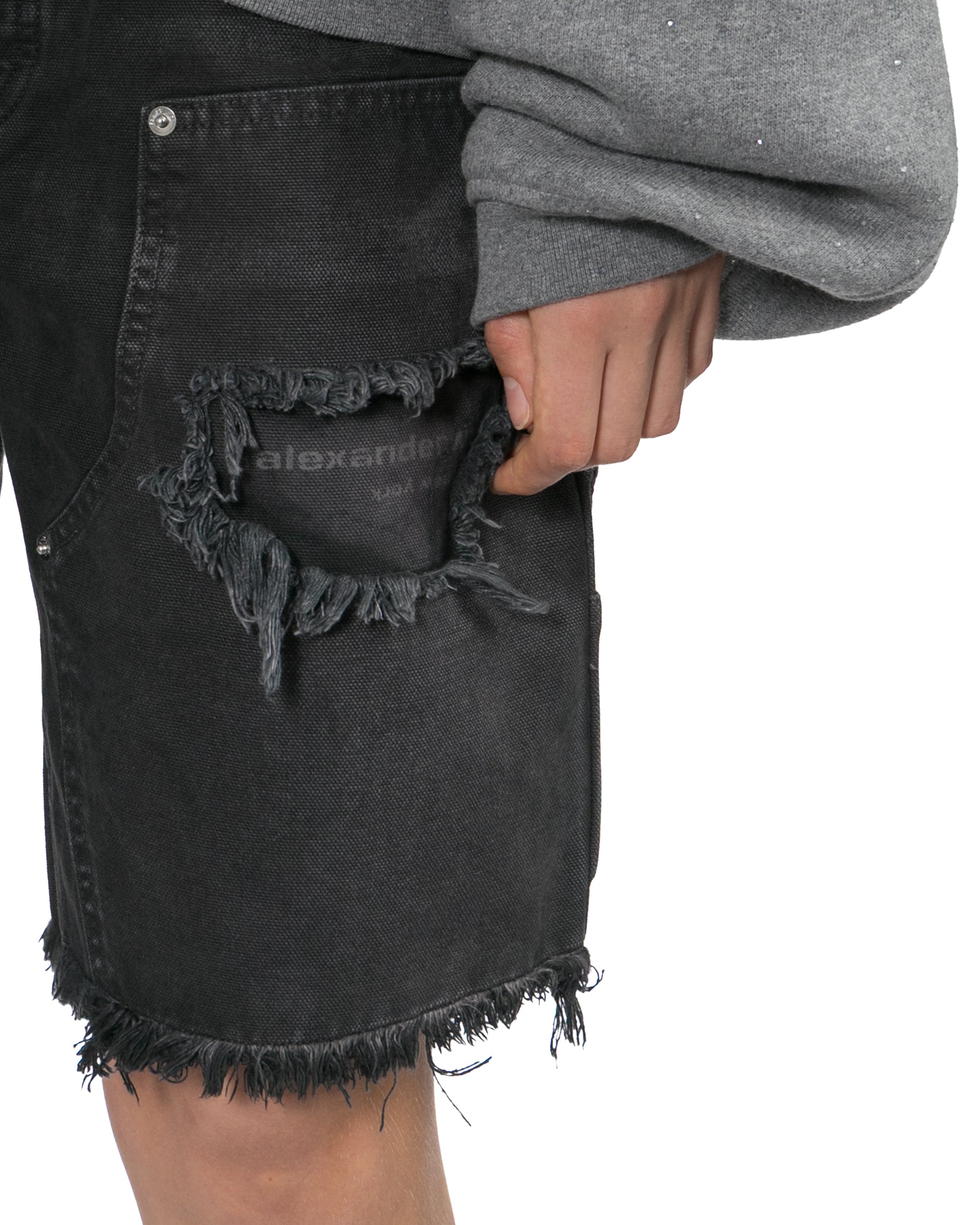 Ripped denim shorts