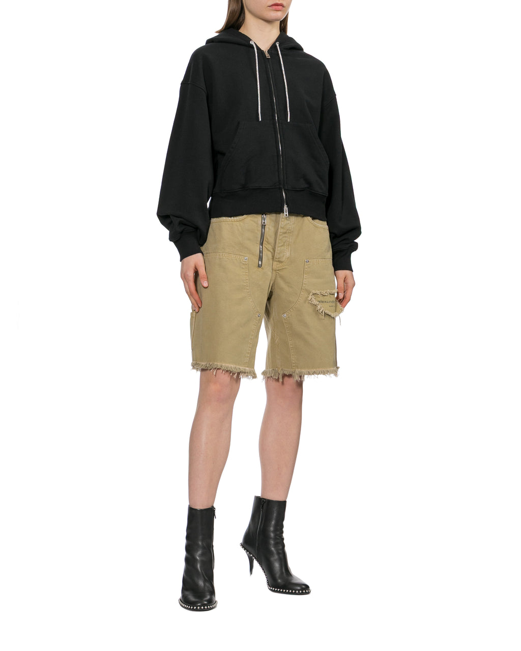 Distressed denim jorts