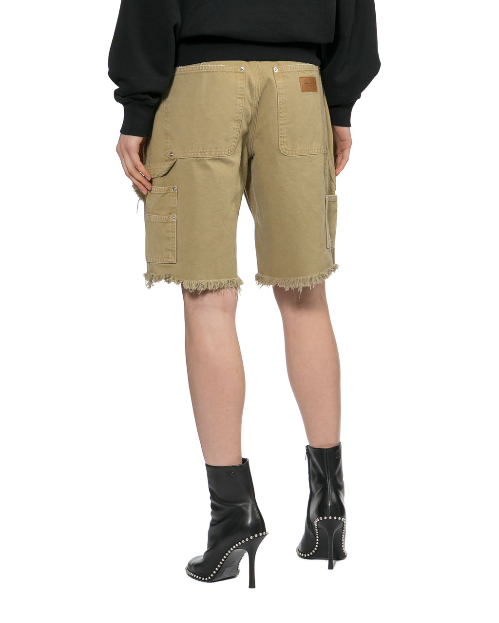 Distressed denim jorts