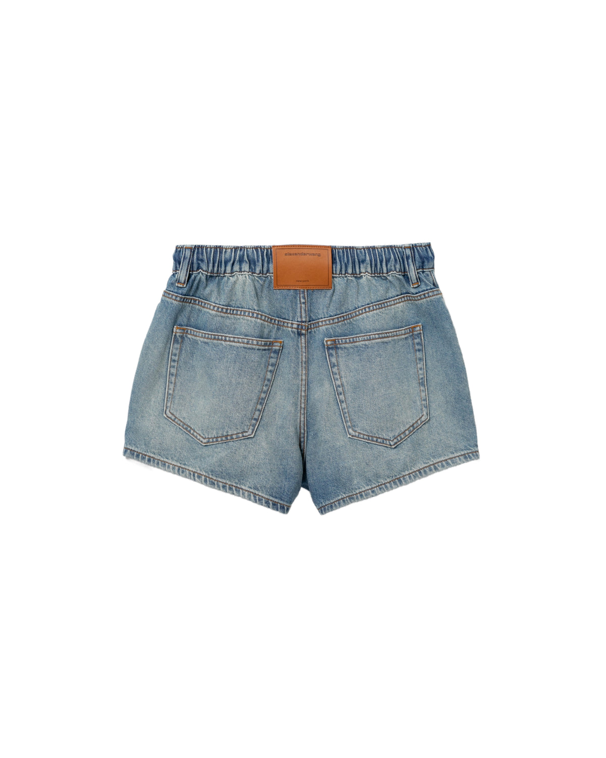 Drawstring denim shorts
