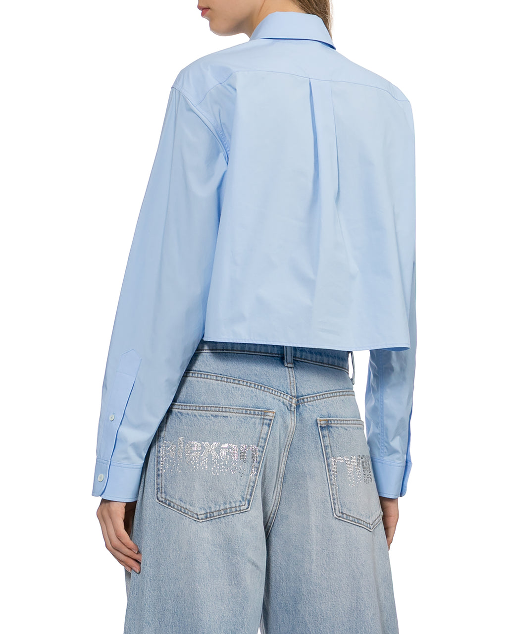 Embroidered logo cropped shirt