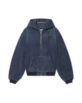 Brushed denim oversized hoodie