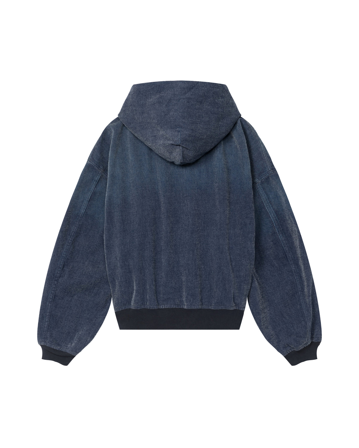 Brushed denim oversized hoodie