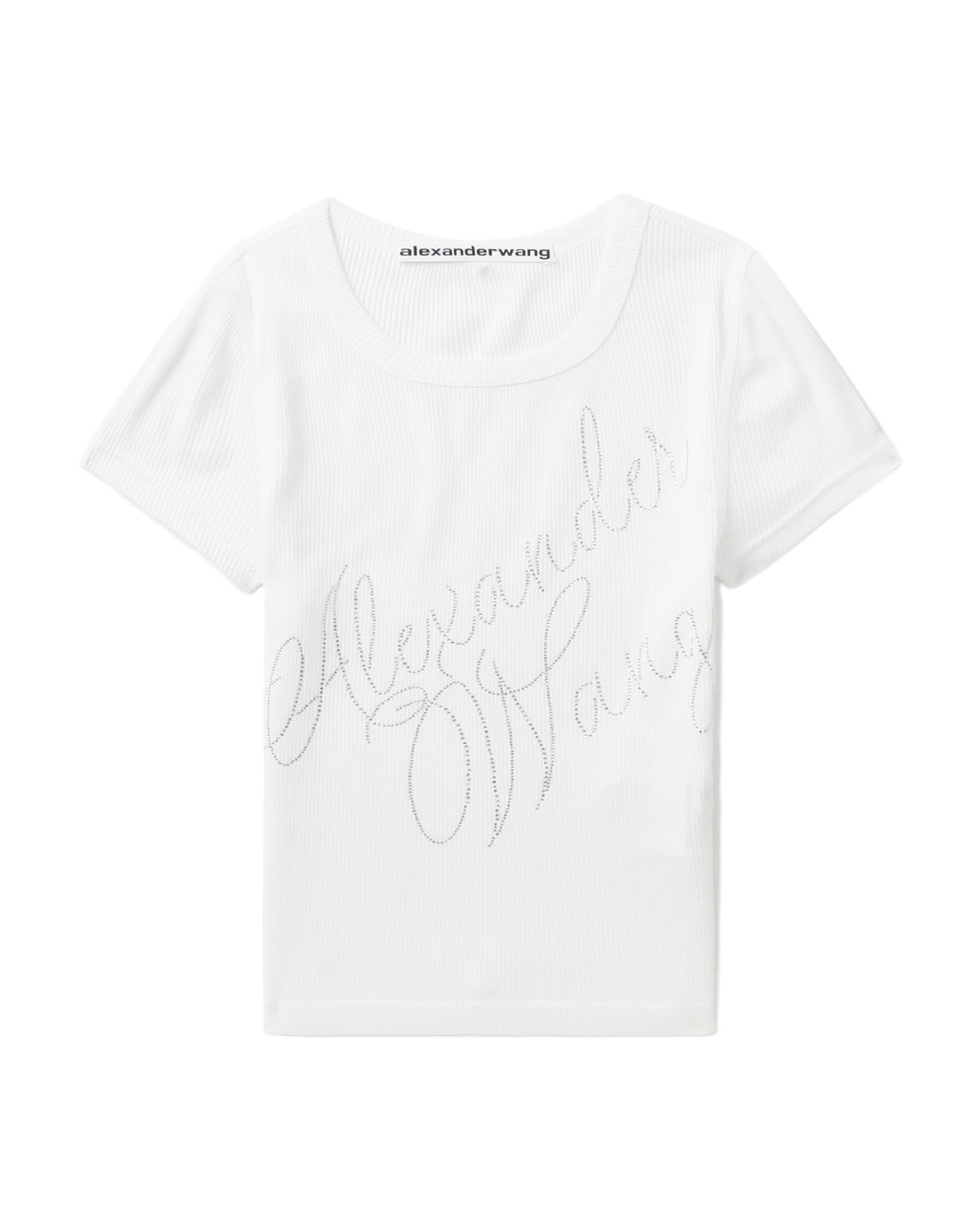 Crystal hotfix rib tee