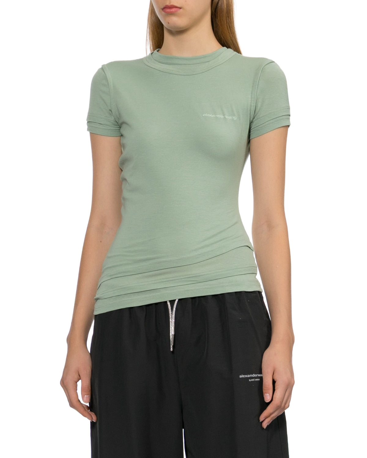 Layered short sleeve top