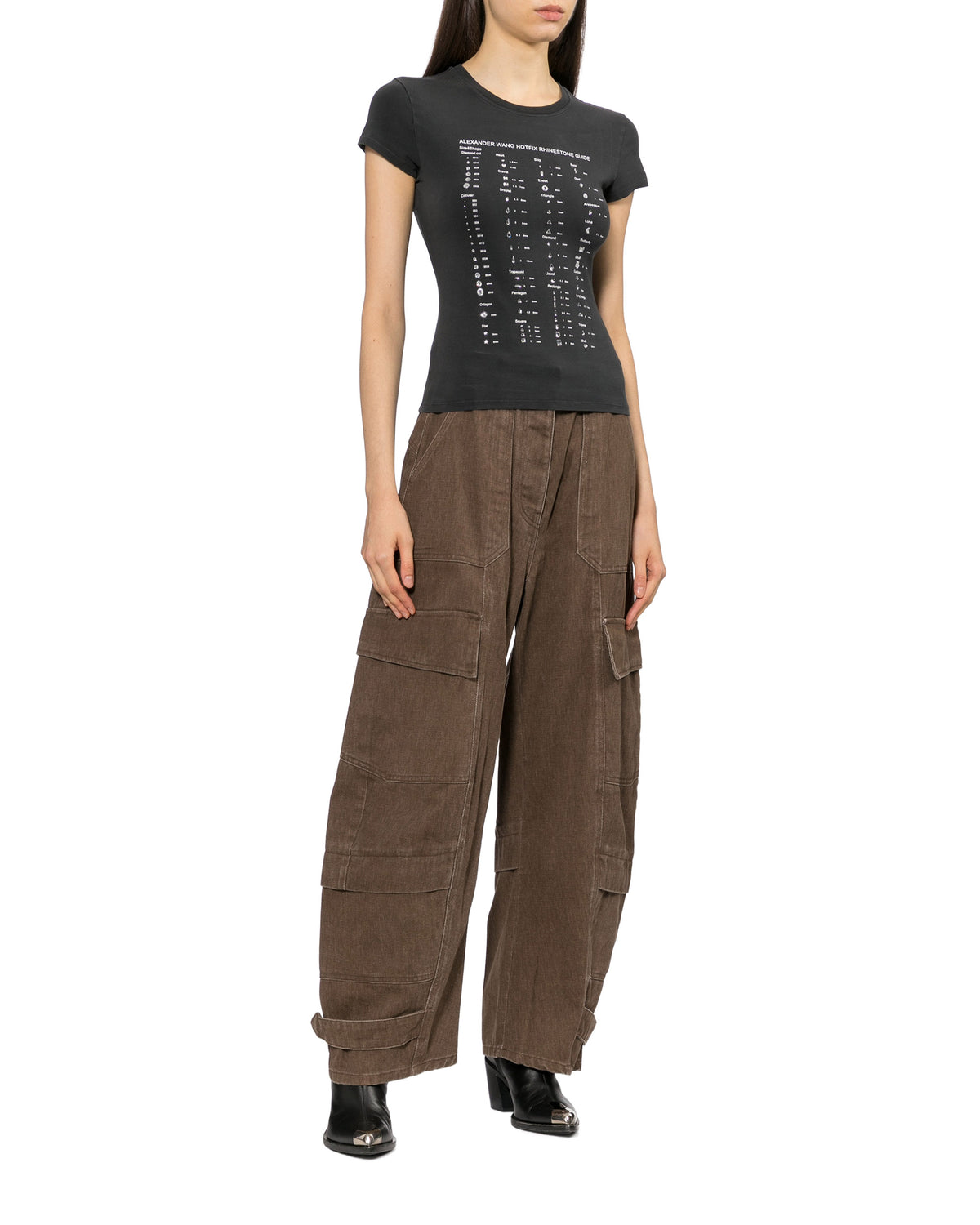 Crystal graphic fitted tee