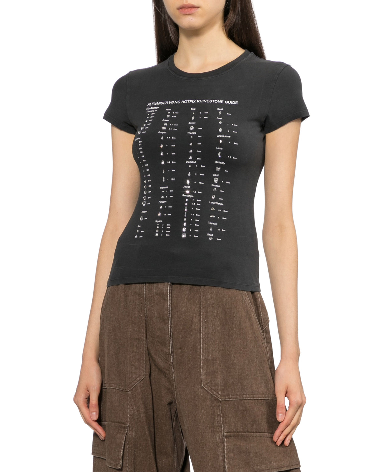 Crystal graphic fitted tee