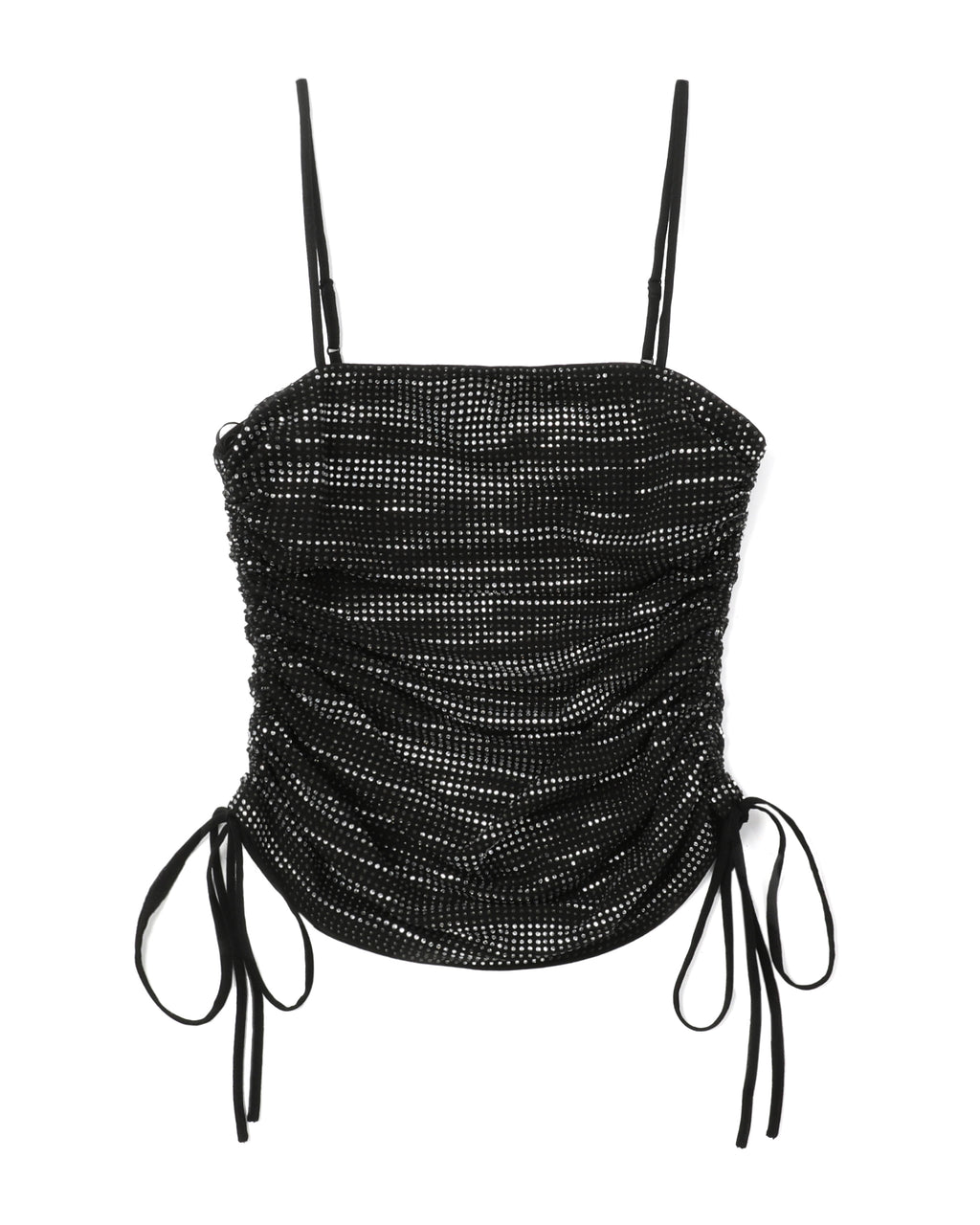 Ruched cami top in crystal hotfix