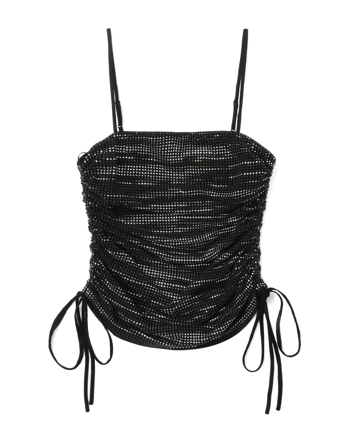 Ruched cami top in crystal hotfix