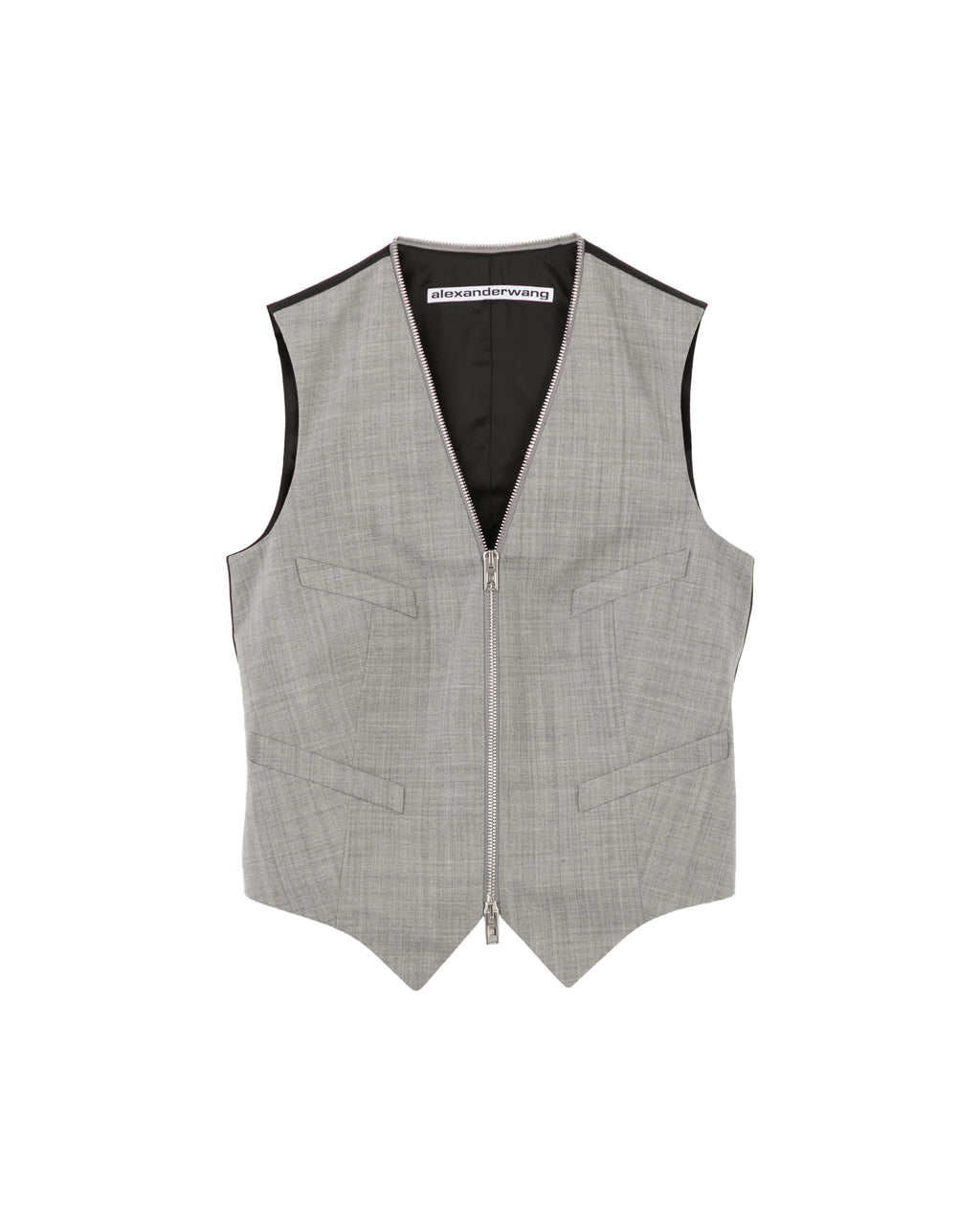 Patchwork zip up vest
